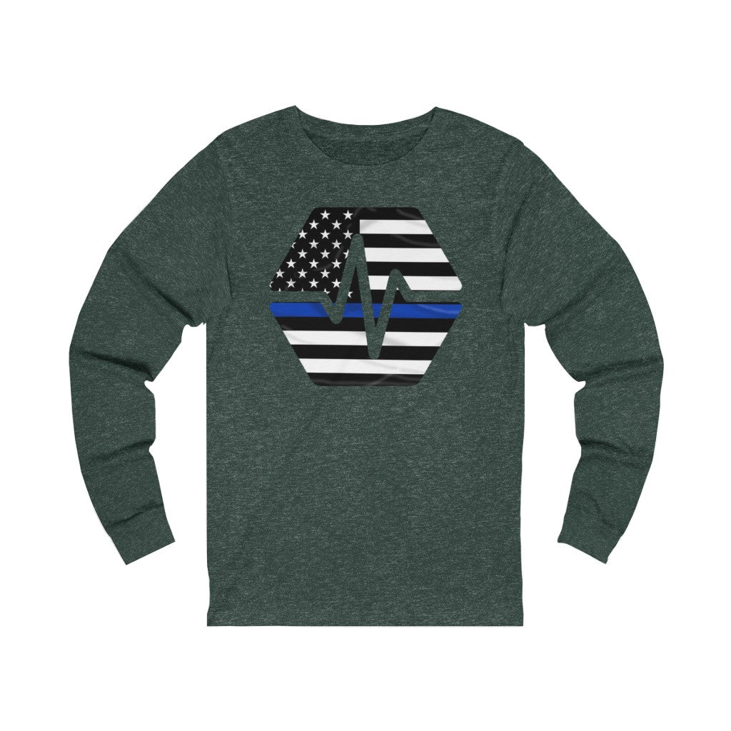 PulseChain Thin Blue Line Unisex Jersey Long Sleeve Tee