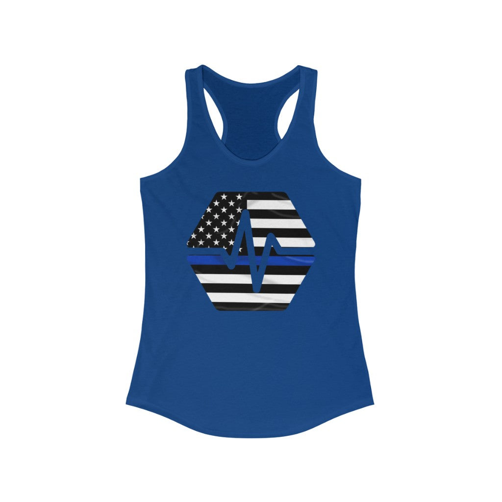 PulseChain Thin Blue Line Women's Ideal Racerback Tank